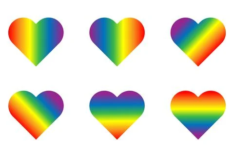 Heart shape in mixed gradient rainbow colors. Stock Illustration