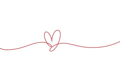 Heart shape mono line. Continuous line icon. Stock Illustration