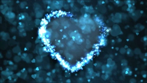 Heart Shape Motion Background Animation - Loop Blue Stock Footage 72141806