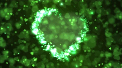 Heart Shape Motion Background Animation - Loop Green Stock Footage 72142738