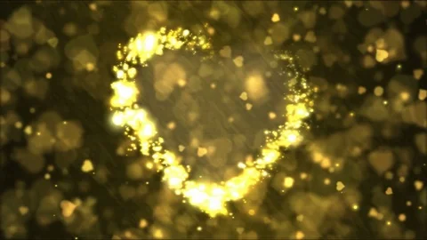 Heart Shape Motion Background Animation - Loop Yellow Stock Footage 72142810