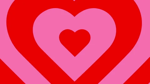 Heart shape motion graphic red and pink video looping. Stock Footage 338991388