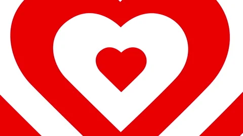 Heart shape motion graphic red and white video looping. Stock Footage 338991389