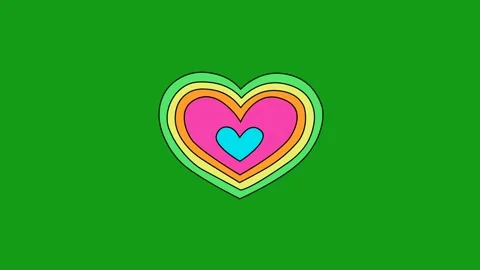 Heart shape motion graphics with green screen background Stock Footage 134588400