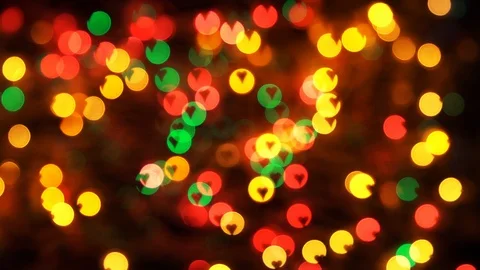 Heart shape multi colour blur bokeh abstract background. 002. 4K Stock Footage 113612491