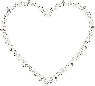 Heart Shape Music Note Abstract Background Art Illustration Wallpaper Stock Illustration