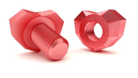 Heart shape of nut and bolt Stock Illustration
