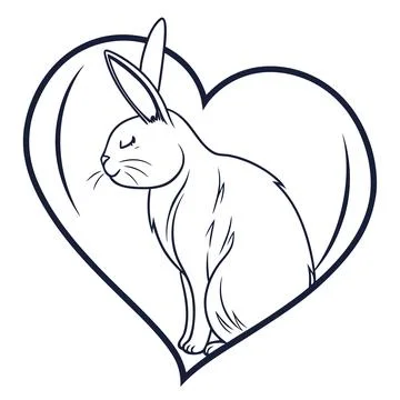 Heart Shape Outline Icon Simple Love Vector Stock Illustration