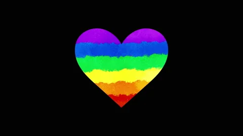 Heart shape painted in rainbow colours, stop motion animation Stock Footage 147337853