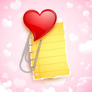 Heart Shape Paper Clip Stock Illustration
