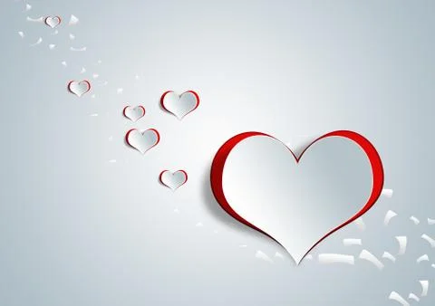 Heart shape on paper craft Stock Illustration