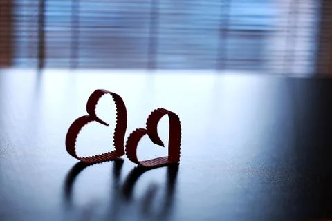 Heart shape paper shadow Stock Photos
