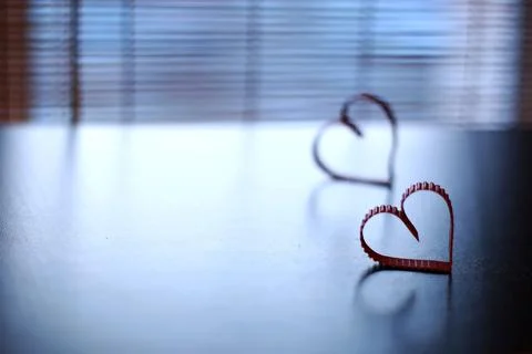 Heart shape paper shadow Stock Photos