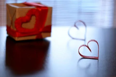 Heart shape paper shadow Stock Photos