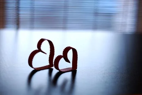 Heart shape paper shadow Stock Photos