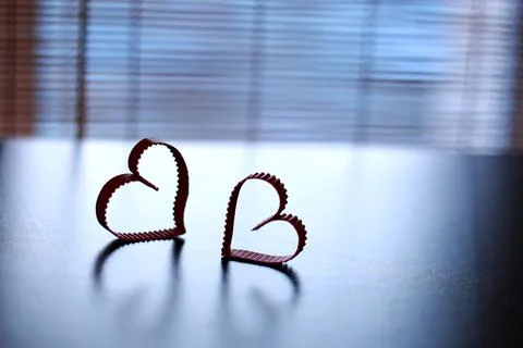 Heart shape paper shadow Stock Photos