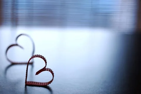 Heart shape paper shadow Stock Photos