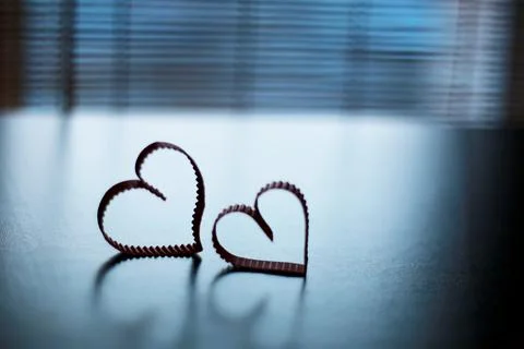 Heart shape paper shadow Stock Photos
