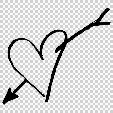 Heart shape pierced by arrow Stock Illustration