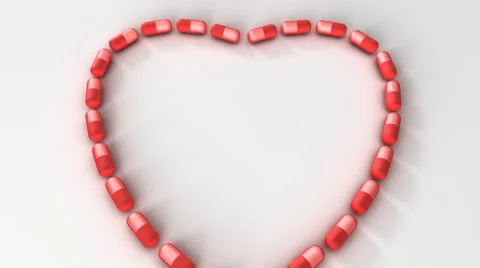 Heart shape of pills Stock Footage 10765868