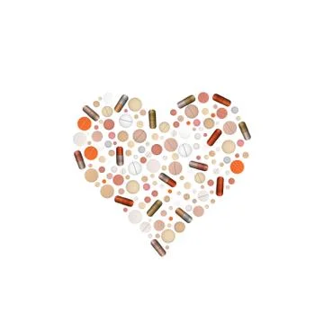 Heart shape pills. Stock Illustration
