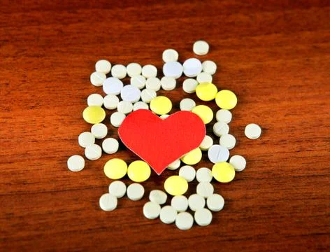 Heart Shape with the Pills Stock Photos