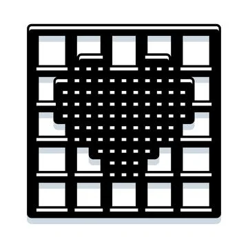 Heart shape on pixel grid icon design Stock Illustration