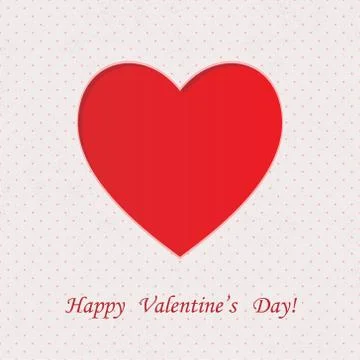 Heart shape on Polka dot background. Illustrazione stock