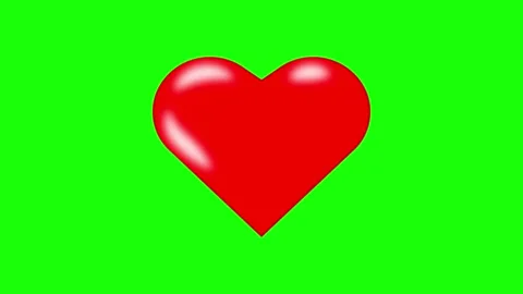 Heart Shape Pumping Animation on Green Background Stock Footage 301648012