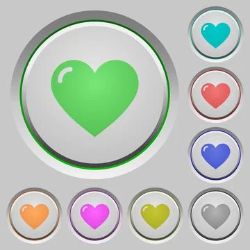 Heart shape push buttons Stock Illustration