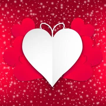 Heart shape with red background, vector Stock Illustration