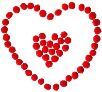 Heart shape of red balls Stock Photos