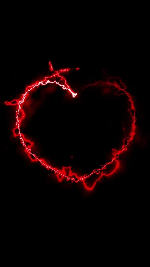 Heart shape with red electric animation that moves randomly Stock Footage 326055411