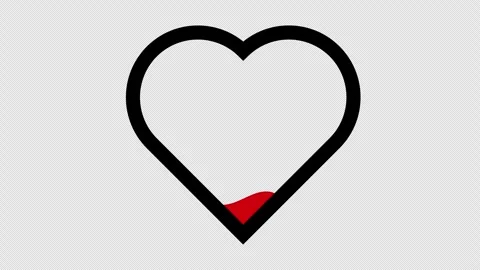 Heart Shape with Red Liquid Level Rising Animation on Green Screen Background Stock Footage 324055492