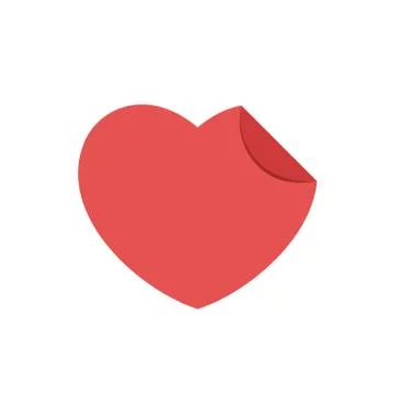 Heart shape red sticker Stock Illustration