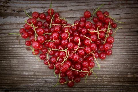 Heart Shape From Redcurrant. 库存照片