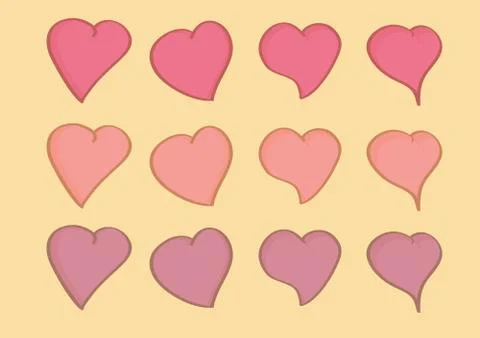 Heart Shape Repeated Pattern Wallpaper Stock Illustration