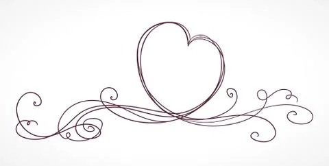 Heart shape ribbon. Illustrazione stock