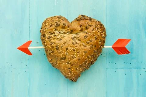 Heart shape roll Stock Photos