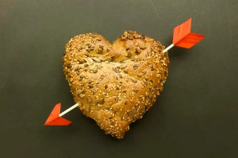 Heart shape roll Stock Photos