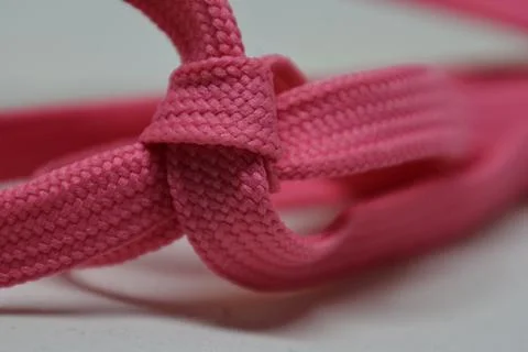 Heart shape rope knot, creative aesthetic romantic candy pink Stock-Fotos