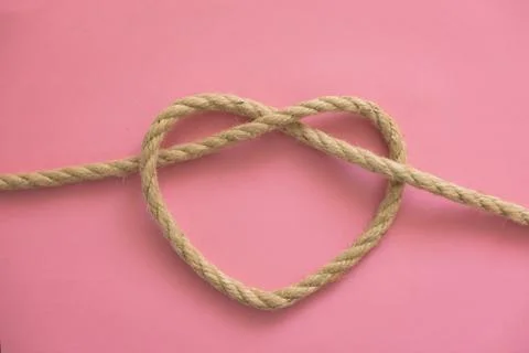 Heart shape from rope Stock Photos