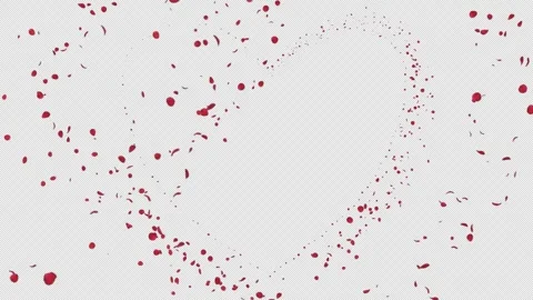 Heart Shape Rose Trail on Alpha Stock Footage 308148200