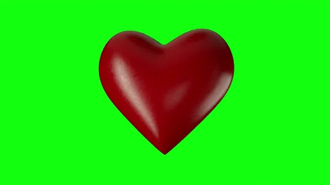 Heart Shape Rotating In Seamless On the Green Background Stock Footage 219525420