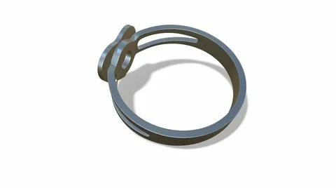 Heart shape ruby and diamond ring on white 3d-illustration 3d-rendering イラスト素材