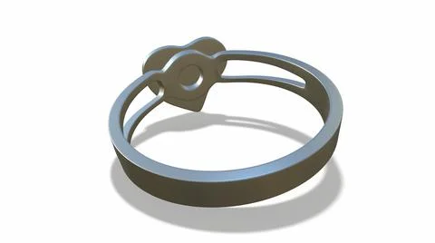 Heart shape ruby and diamond ring on white 3d-illustration 3d-rendering イラスト素材