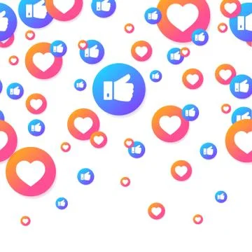 Like Heart Shape Seamless Pattern Background. Vector Illustrazione stock