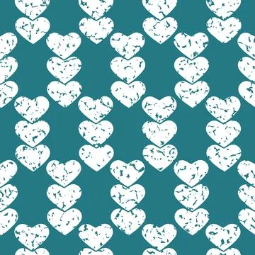 Heart shape on seamless pattern, cute love ornament, decoration wedding date  Stock Illustration
