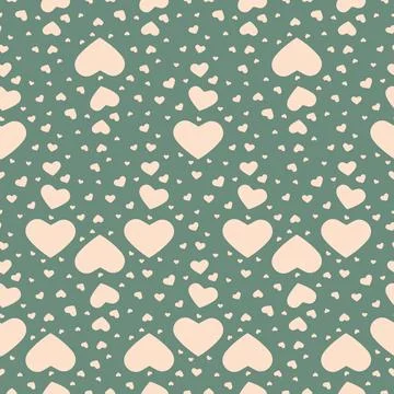 Heart shape on seamless pattern, cute love ornament 스톡 일러스트