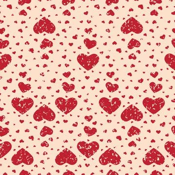 Heart shape on seamless pattern, cute love gift, wedding invitation design 스톡 일러스트